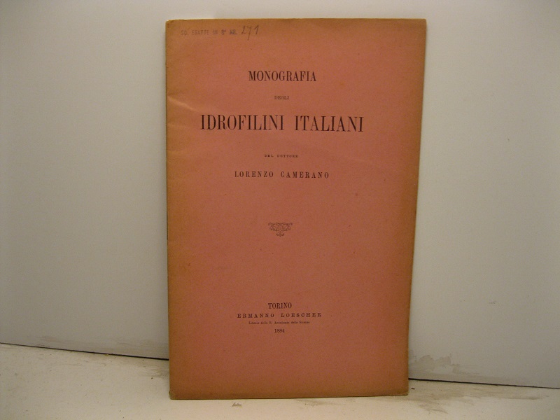 Monografia degli idrofilini italiani